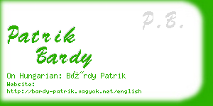 patrik bardy business card